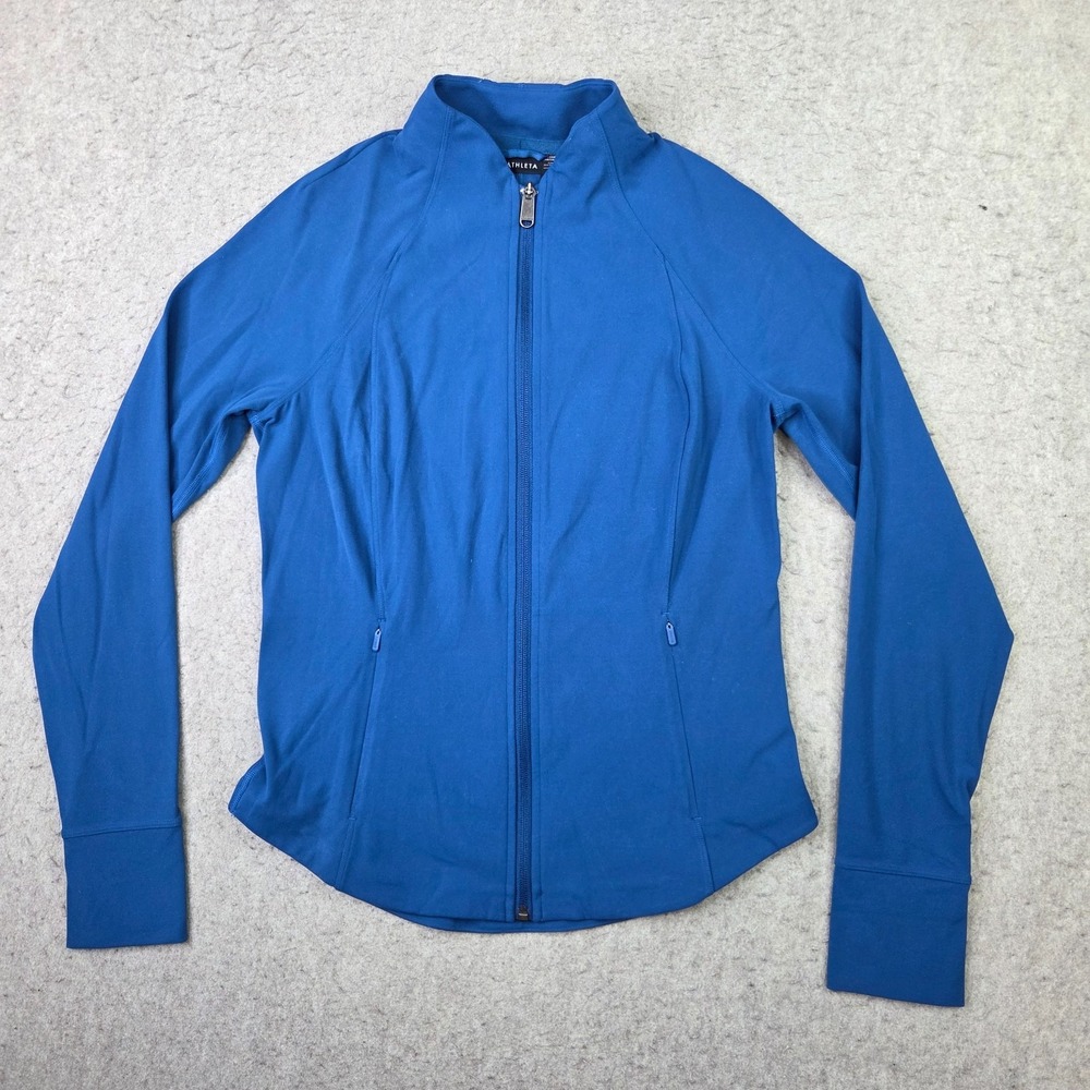 Athleta Salutation Jacket Women's M Dark Lapis Blue Full Zip Performance Stretch